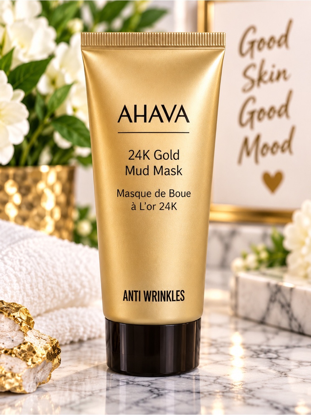 NWT AHAVA 24K Gold Mud Mask 1.7 oz 50mL Factory Sealed